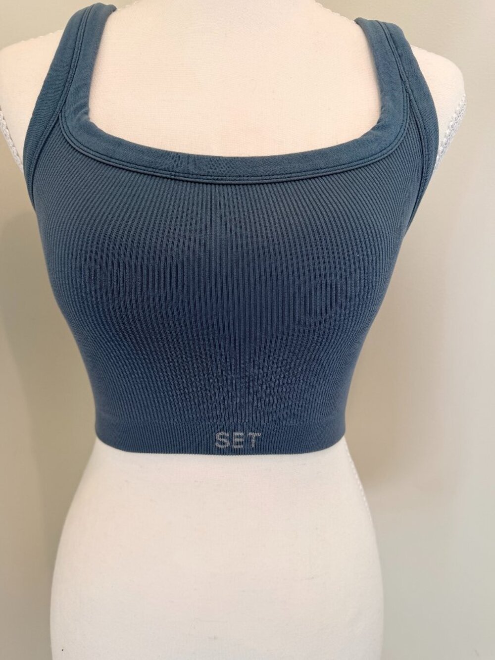 Set Active Sculpt Flex Box‎ Cut Ribbed Sports Blue Bra Size S